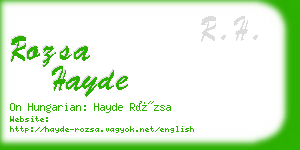 rozsa hayde business card